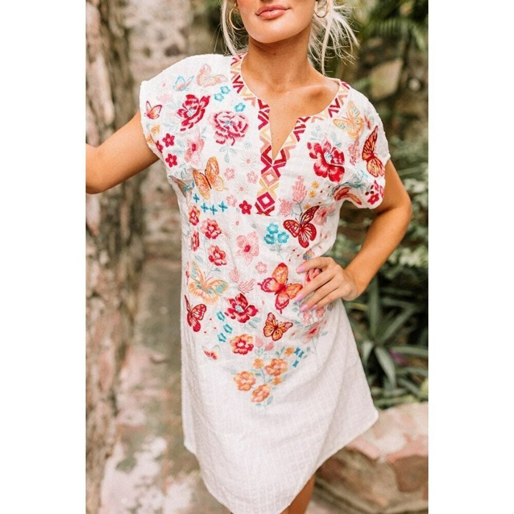 All Things Sunshine Embroidered Dress